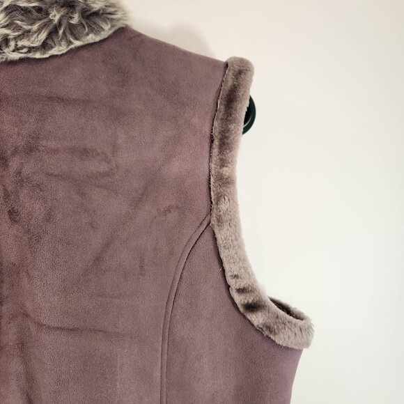 Vintage French Spy Vest Size 10 Lavender Faux Fur - Picture 6 of 10